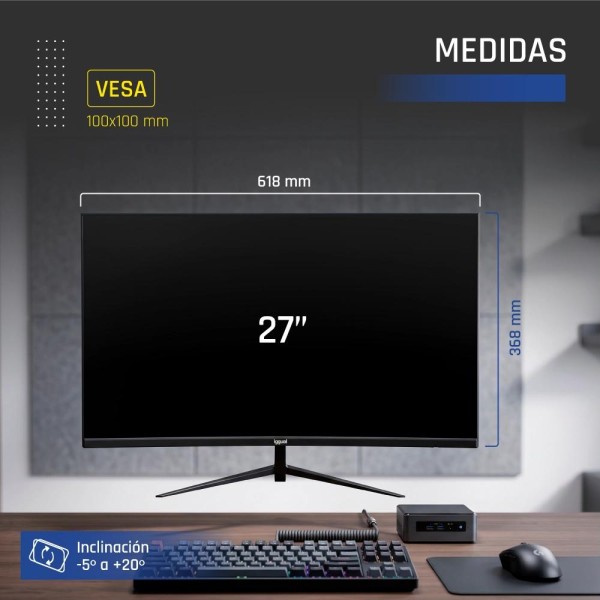 Iggual monitor 27" ips 1ms fhd 120hz vga hdmi mm